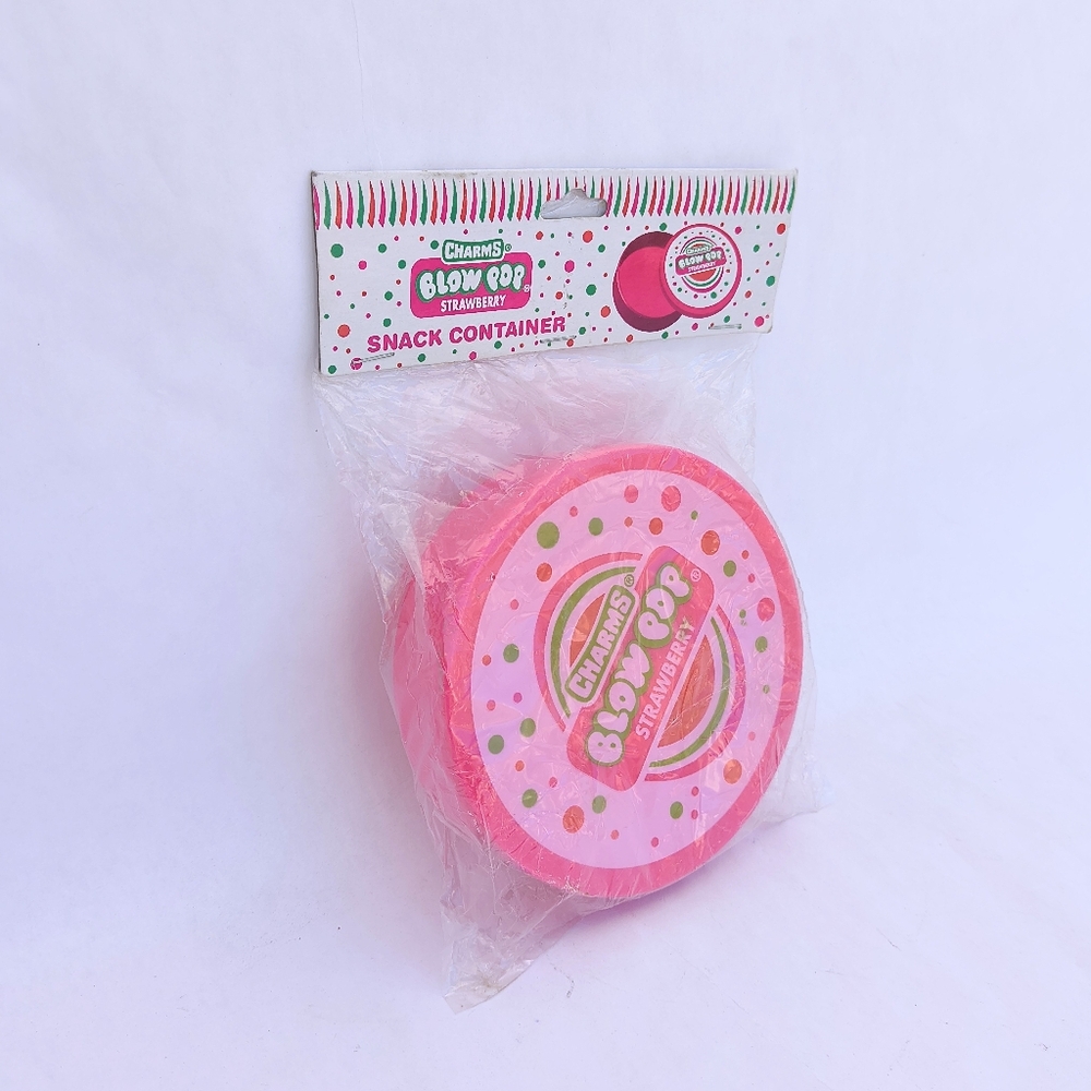 CHARMS | Vintage Blow Pop Snack Container Strawberry Promo New Old Stock 2007 5"